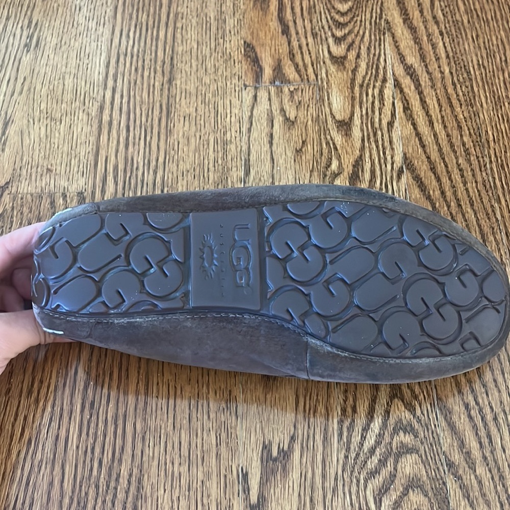 Ugg Ansley moccasin Slipper chocolate brown women’s size 10 sheepskin and suede - Picture 7 of 15